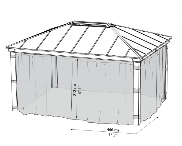 Palram-Canopia Moskitonetze Seitenteile für Pavillon Dallas 4.3x5