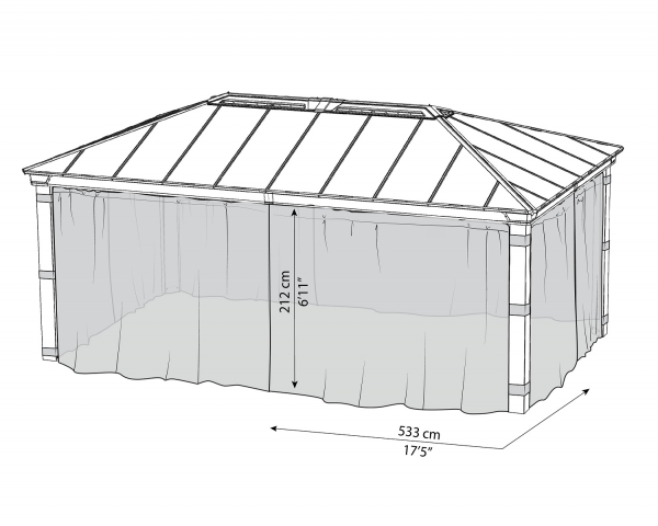Palram-Canopia Moskitonetze Seitenteile für Pavillon Dallas 4.3x6