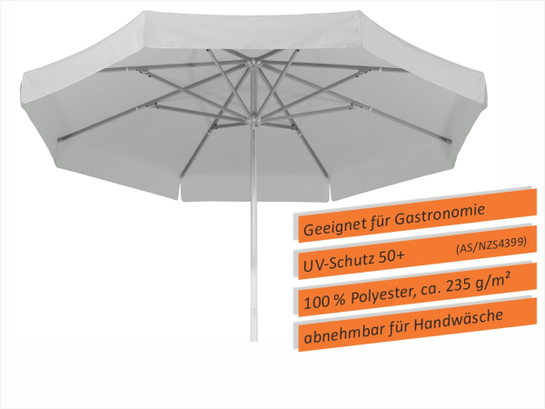 Schneider Gastro Marktschirm Jumbo 400cm Seilzug Stock 55mm wasserfest hellgrau