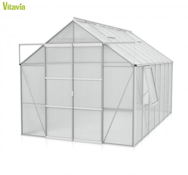 AKTION Vitavia Gewächshaus Jupiter 11500 257x445 HKP 4mm Alu eloxiert + 2 Dachlüfter gratis