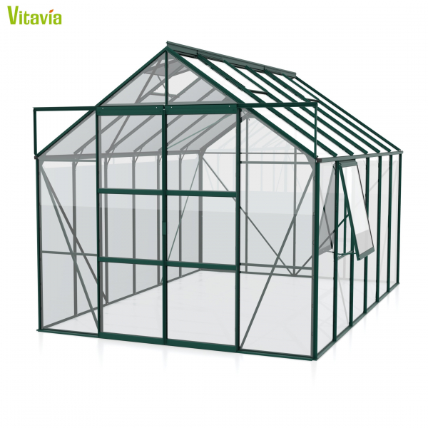 Vitavia Gewächshaus Jupiter 9900 BxTxH 257x383x248cm ESG Glas 9,9m² Alu smaragd