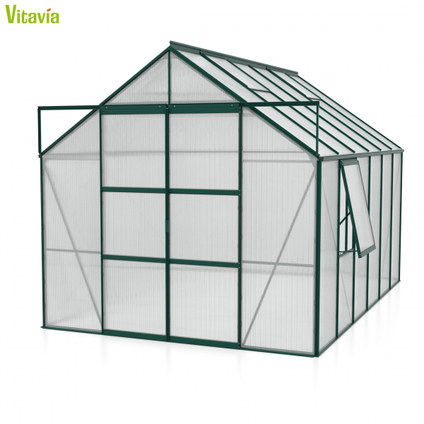 Vitavia Gewächshaus Jupiter 9900 BxTxH 257x383x248cm 4mm HKP 9,9m² Alu smaragd