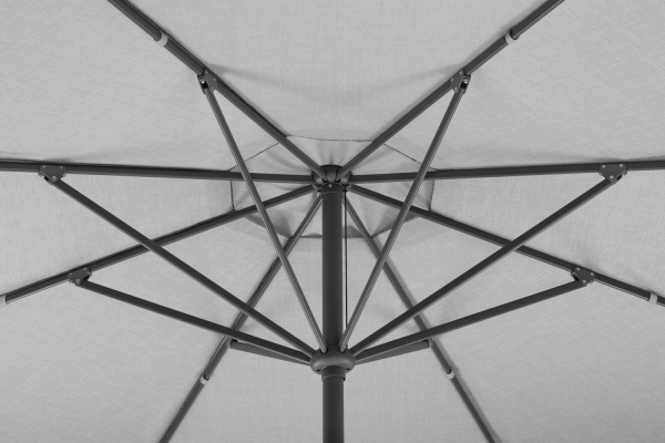 Schneider Alu/Stahl Kurbelschirm Korsika 270x270cm Stock 48mm Weboptik silbergrau