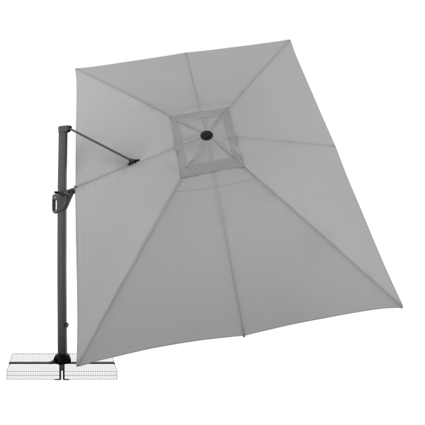 Doppler Multifunktionaler Pendelschirm LIFE 300x400 Side Grau inkl.Ständer