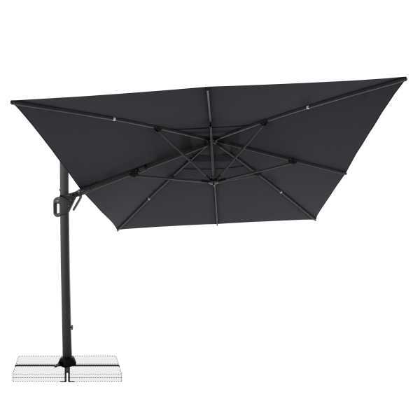 Doppler Multifunktionaler Pendelschirm LIFE 300x400 Side Anthrazit inkl.Ständer