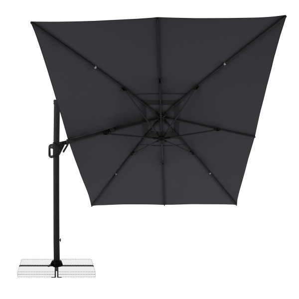 Doppler Multifunktionaler Pendelschirm LIFE 300x400 Side Anthrazit inkl.Ständer