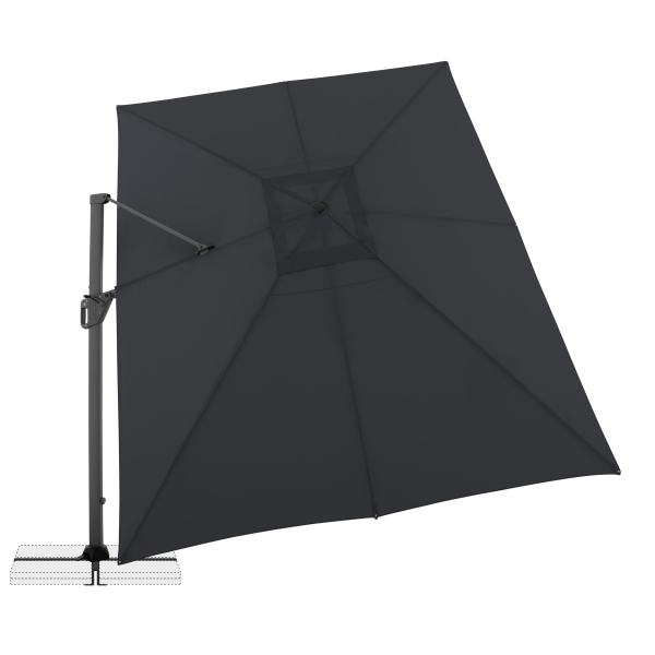Doppler Multifunktionaler Pendelschirm LIFE 300x400 Side Anthrazit inkl.Ständer
