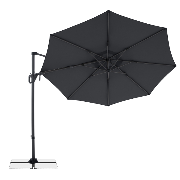 Doppler Multifunktionaler Pendelschirm LIFE 310cm Side Anthrazit inkl.Ständer