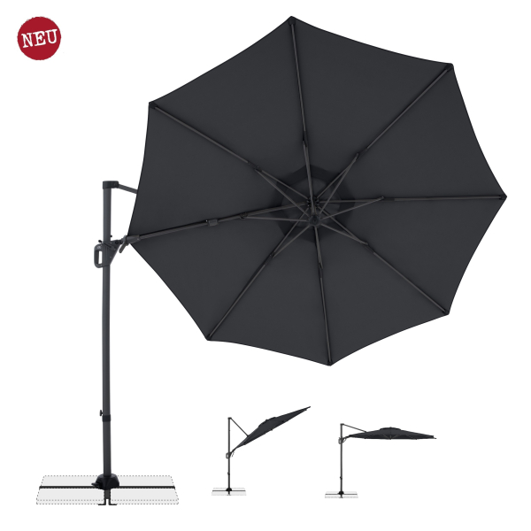 Doppler Multifunktionaler Pendelschirm LIFE 310cm Side Anthrazit inkl.Ständer