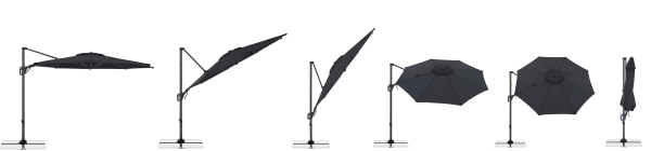 Doppler Multifunktionaler Pendelschirm LIFE 310cm Side Anthrazit inkl.Ständer
