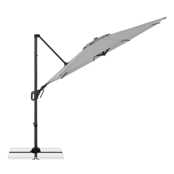 Doppler Multifunktionaler Pendelschirm LIFE 310cm Side Hellgrau inkl.Ständer