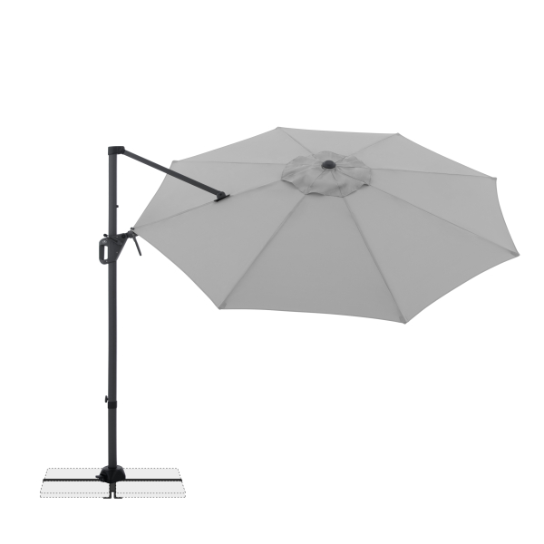 Doppler Multifunktionaler Pendelschirm LIFE 310cm Side Hellgrau inkl.Ständer