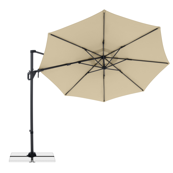 Doppler Multifunktionaler Pendelschirm LIFE 310cm Side Sand inkl.Ständer