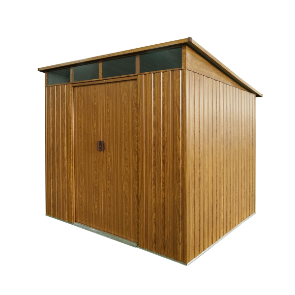 Pergart Pultdach Gerätehaus Lübeck 88 BxTxH 239x236x202cm 5m² Holzoptik