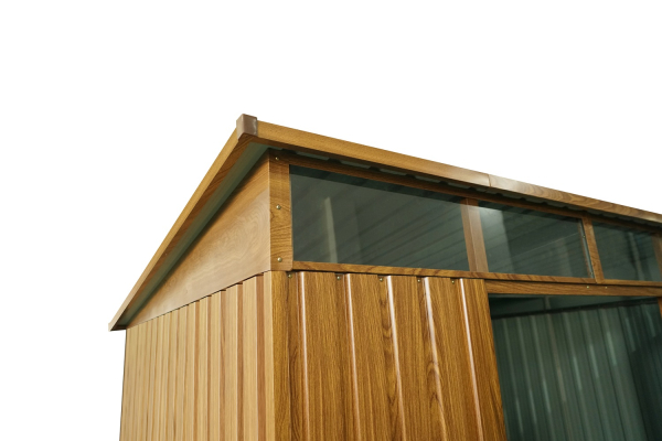 Pergart Pultdach Gerätehaus Lübeck 89 BxTxH 239x278x202cm 6m² Holzoptik