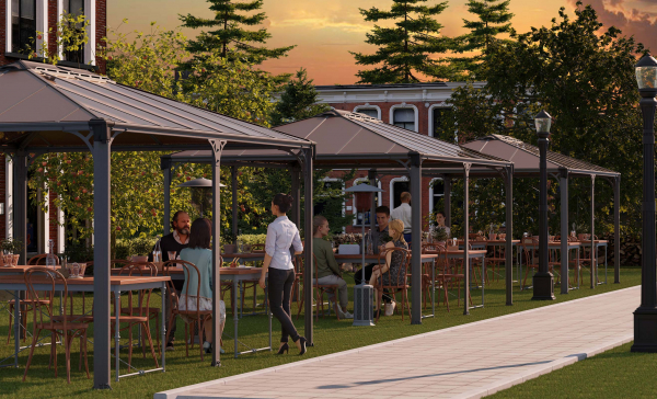 Palram-Canopia Alu Pavillon Martinique 5000 493x359cm 6mm Polycarbonat grau