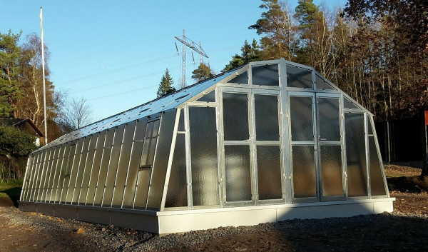 Vario Stahl Gewächshaus Maxi 6 Nörpelglas 4mm BxL 426x601cm 25,6m² anthrazit