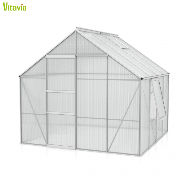 AKTION Vitavia Gewächshaus Meridian 1 6700 257x258 6mm HKP Alu eloxiert + 2 Dachlüfter