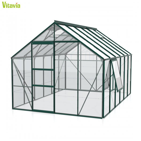 Vitavia Gewächshaus Meridian 1 9900 BxTxH 257x383x232cm ESG Glas 9,9m² smaragd