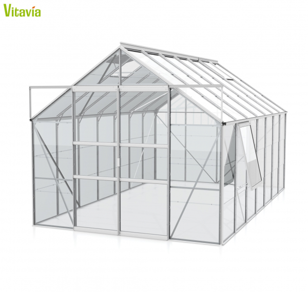 Vitavia Gewächshaus Meridian 2 11500 BxTxH 257x445x232cm ESG Glas Alu eloxiert