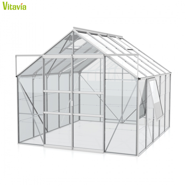 Vitavia Gewächshaus Meridian 2 8300 BxTxH 257x321x232cm 8,3m² ESG Alu eloxiert