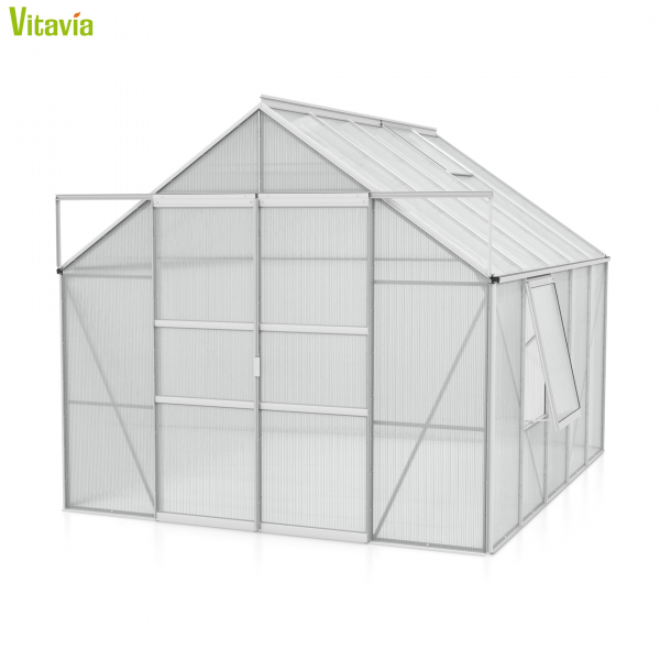 AKTION Vitavia Gewächshaus Meridian 2 8300 257x321 4mm HKP Alu eloxiert + 2 Dachlüfter