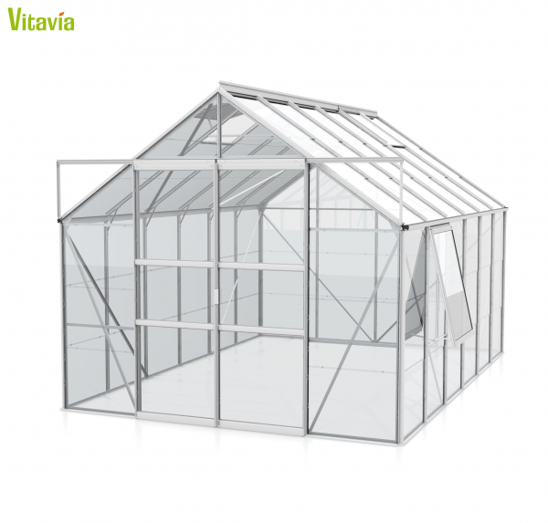 Vitavia Gewächshaus Meridian 2 9900 BxTxH 257x383x232cm ESG Glas Alu eloxiert