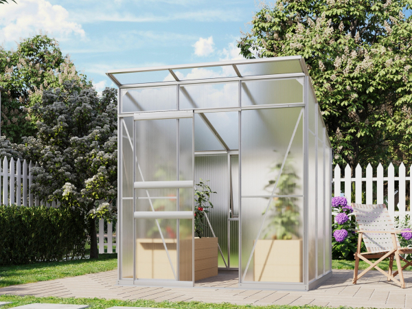 Vitavia Gewächshaus Palma 4450 6mm HKP BxT 196x229 Alu eloxiert + Fundamentsrahmen
