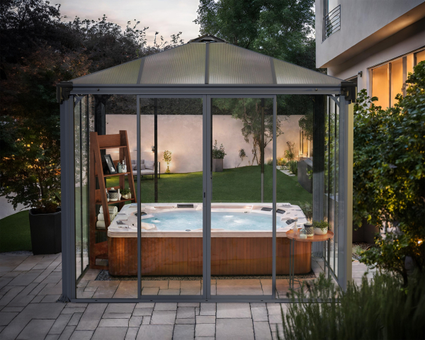 Palram-Canopia geschlossener Aluminium Pavillon LEDRO 3000 3x3m Polycarbonat/Acryl