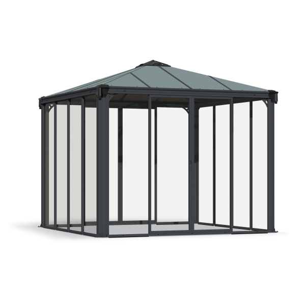 Palram-Canopia geschlossener Aluminium Pavillon LEDRO 3000 3x3m Polycarbonat/Acryl