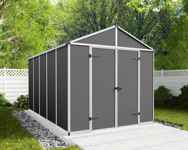 Palram-Canopia Gerätehaus RUBICON 8x12 BxT 237x377cm 8,6m² Polycarbonat 10mm grau