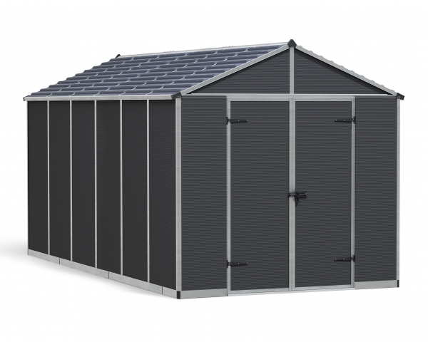 Palram-Canopia Gerätehaus RUBICON 8x15 BxT 237x452cm 10m² Polycarbonat 10mm grau