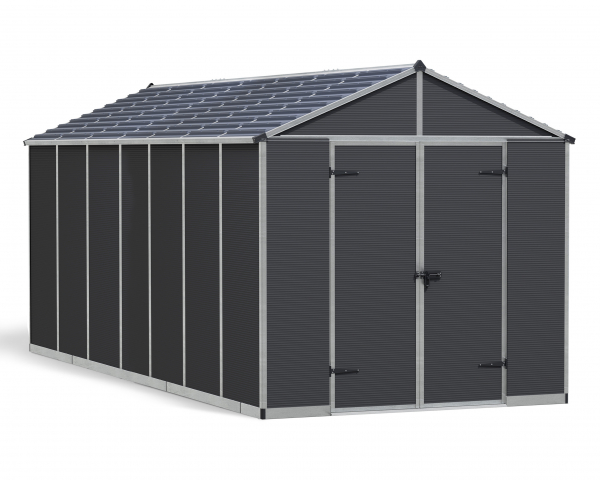 Palram-Canopia Gerätehaus RUBICON 8x17 BxT 237x528cm 12m² Polycarbonat 10mm grau