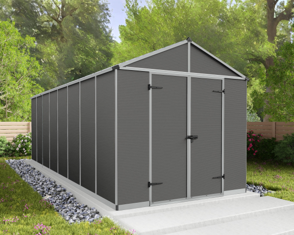 Palram-Canopia Gerätehaus RUBICON 8x20 BxT 237x602cm 13,7m² Polycarbonat 10mm grau