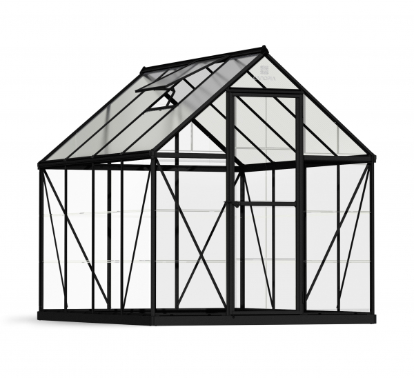 Palram-Canopia Alu Gewächshaus Hybrid 6x8 BxTxH 185x246x208cm schwarz, Polycarbonat