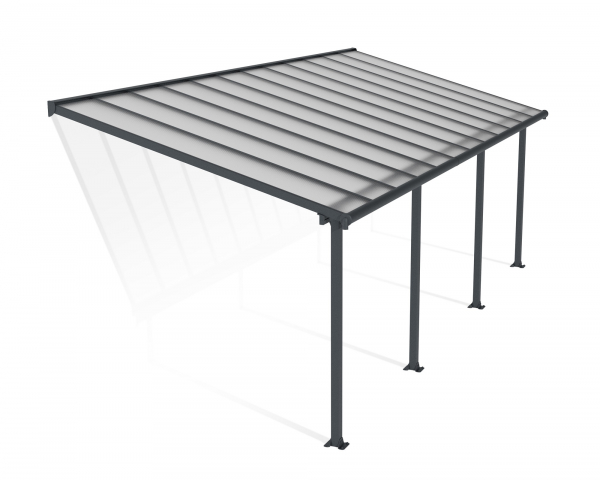 Palram-Canopia Terrassenüberdachung Olympia 3x7 anthrazit 295x739cm 16mm HKP