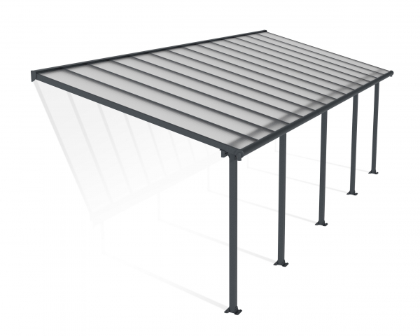 Palram-Canopia Terrassenüberdachung Olympia 3x8 anthrazit 295x860cm 16mm HKP