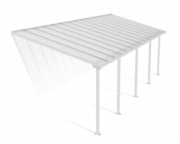 Palram-Canopia Terrassenüberdachung Olympia 3x8 weiß 295x860cm 16mm HKP