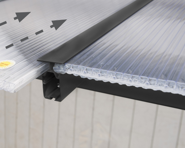 Palram-Canopia Terrassenüberdachung Olympia 3x6 anthrazit 295x619cm 16mm HKP