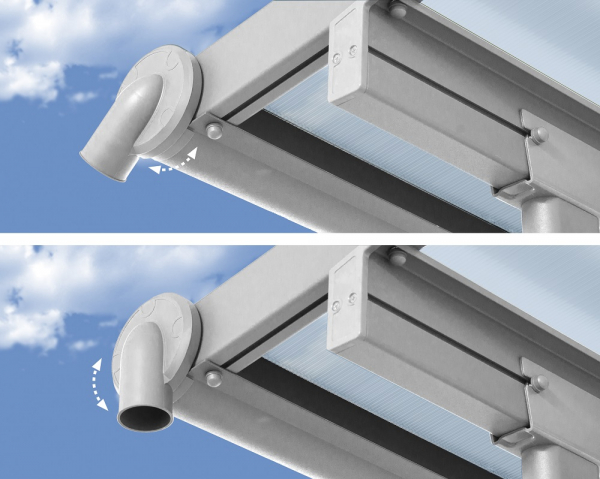 Palram-Canopia Terrassenüberdachung Olympia 3x3 weiß 295x307cm 16mm HKP