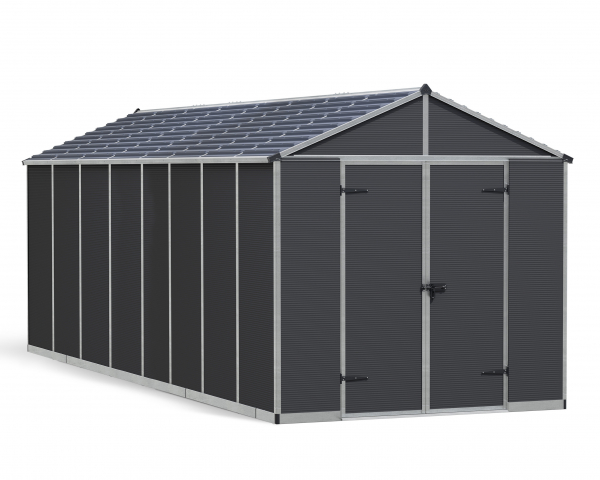 Palram-Canopia Gerätehaus RUBICON 8x20 BxT 237x602cm 13,7m² Polycarbonat 10mm grau