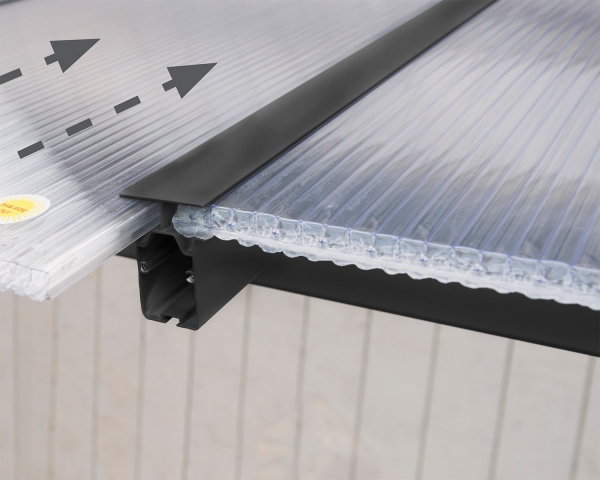 Palram-Canopia Terrassenüberdachung Olympia 3x3 anthrazit 295x307cm 16mm HKP