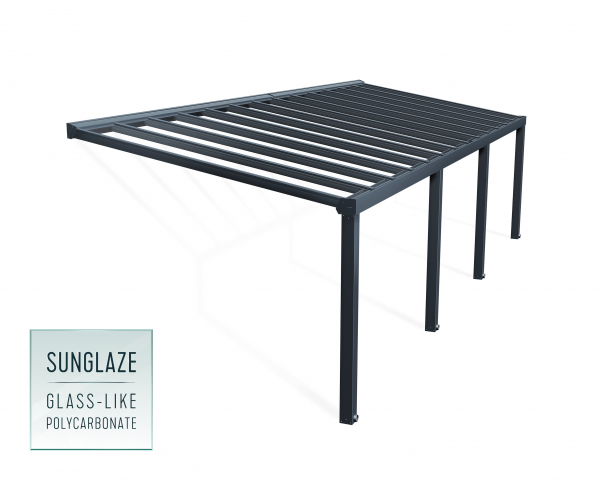 Palram-Canopia Terrassenüberdachung STOCKHOLM 3.4x9.5 (341x950cm) 4mm PC klar
