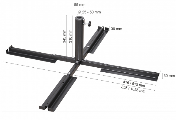 Schneider Plattenständer Standard für 4 Wegeplatten für Mast Ø 25-50mm