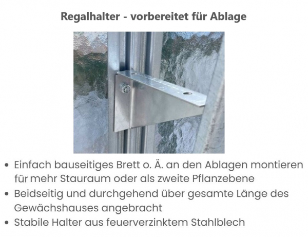 Vario Stahl Gewächshaus Maxi 4,5 Nörpelglas 4mm BxL 426x452cm 19m² grün