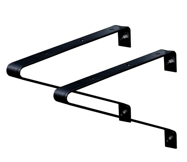 Vitavia Regalträger = 2 Stück, Tiefe 25cm, Aluminium schwarz