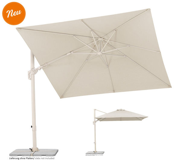 Schneider SET Ampelschirm Rhodos Twist Comfy 300x300cm Natur + Ständer + Hülle