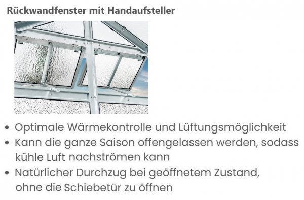 Vario Stahl Anlehngewächshaus Domus 4,5 Nörpelglas BxL 212x452cm 9,5m² verzinkt