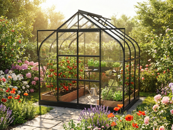 Vitavia Gewächshaus Diana 5000 ESG Glas BxTxH 264x195x255cm 5m² Alu schwarz