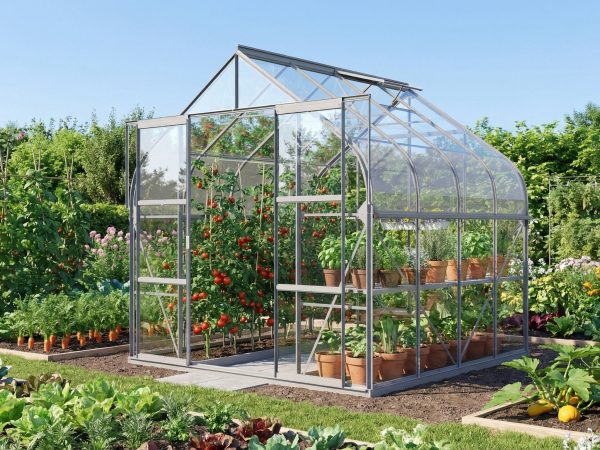 Vitavia edles Gewächshaus Diana 6700 ESG Glas BxT 264x258cm 6,7m² Alu eloxiert